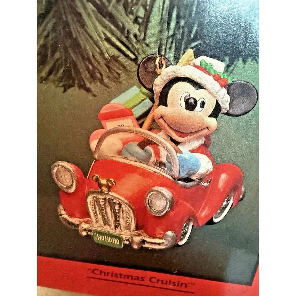 1994 Enesco Disney Christmas Cruisin Mickey Mouse‎ Red Car Ornament New in a Box